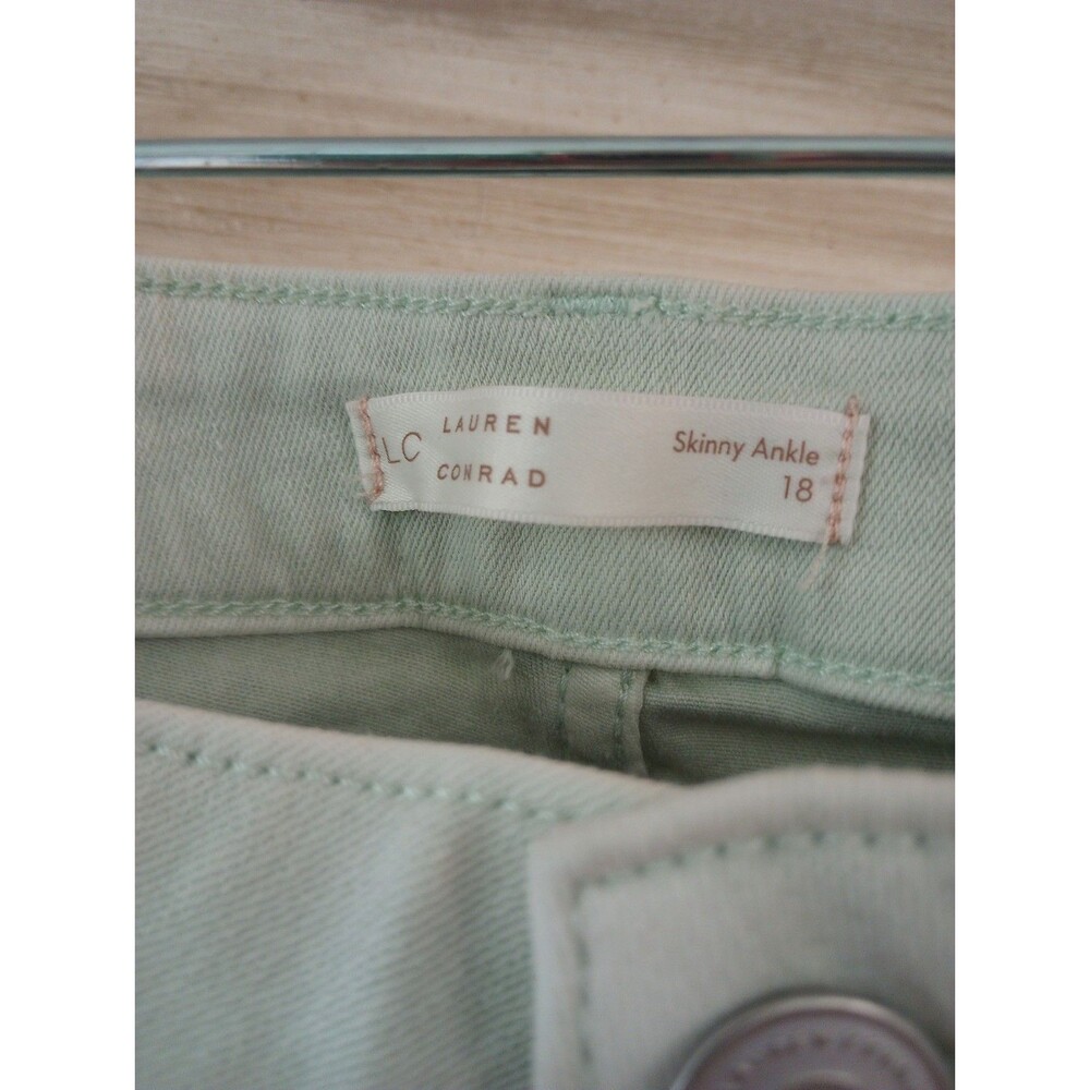 LC Lauren Conrad 18 Skinny Ankle Jeans Pants Mint Green NWT Casual Stretch - Picture 7 of 8